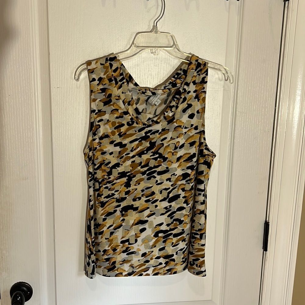 Tahari Pebble Stone cowl neck Tank Top